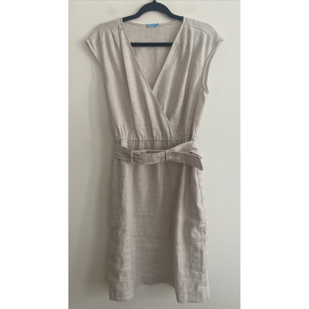 J.McLaughlin Oatmeal Linen Blend Sleeveless Dress Sz Medium